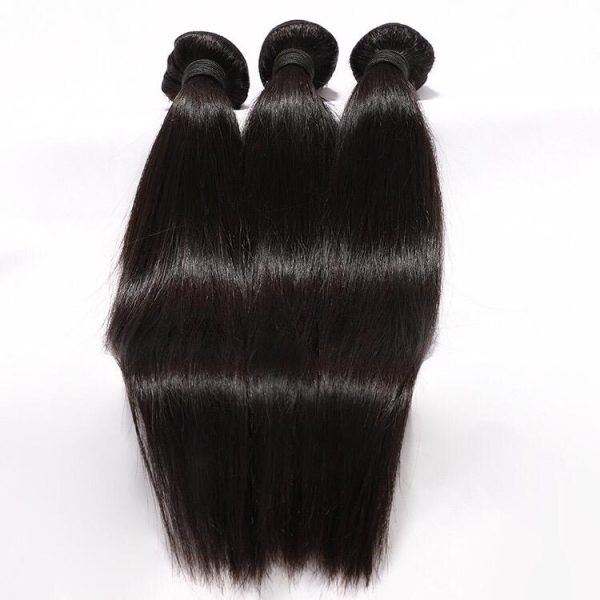 Qiking Beauty Hair 4 Bundles Peruvian Straight Virgin Human Hair Extensions