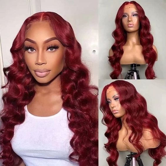 burgundy wig